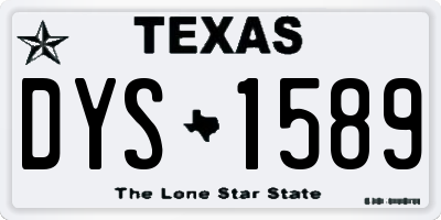 TX license plate DYS1589