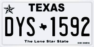 TX license plate DYS1592