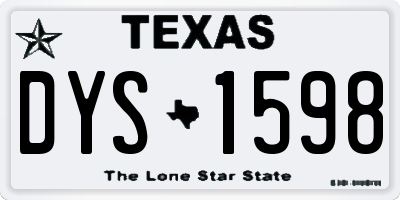 TX license plate DYS1598