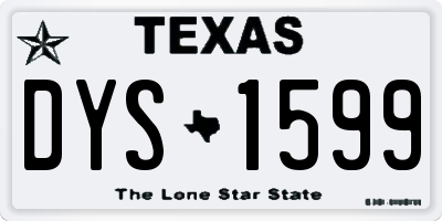 TX license plate DYS1599