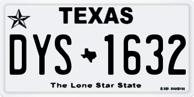TX license plate DYS1632