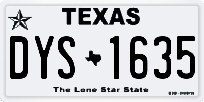 TX license plate DYS1635