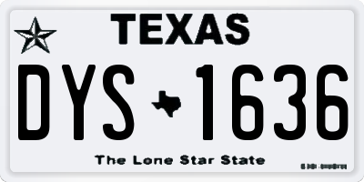 TX license plate DYS1636