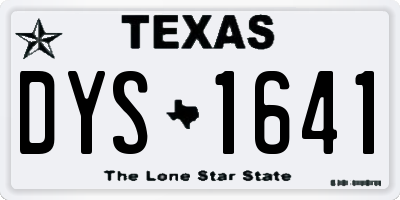 TX license plate DYS1641
