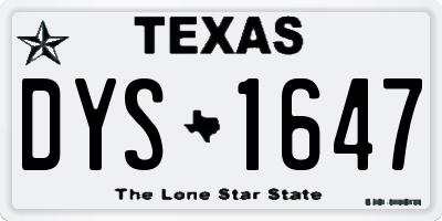 TX license plate DYS1647