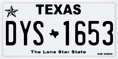 TX license plate DYS1653