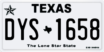 TX license plate DYS1658