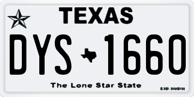 TX license plate DYS1660