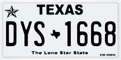 TX license plate DYS1668