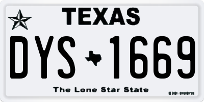 TX license plate DYS1669