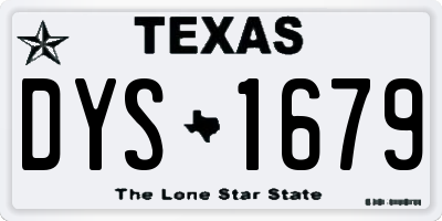 TX license plate DYS1679