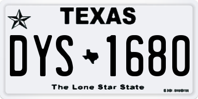 TX license plate DYS1680