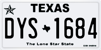 TX license plate DYS1684