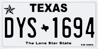 TX license plate DYS1694
