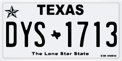 TX license plate DYS1713