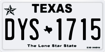 TX license plate DYS1715