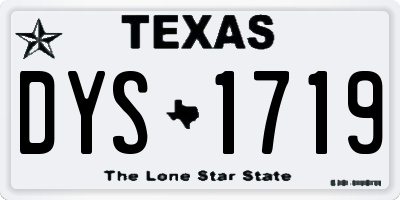 TX license plate DYS1719