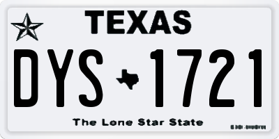 TX license plate DYS1721