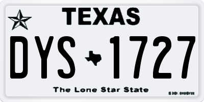 TX license plate DYS1727