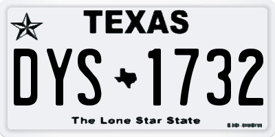 TX license plate DYS1732