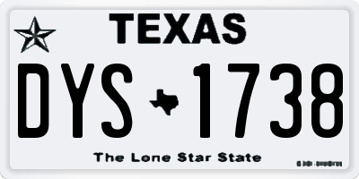 TX license plate DYS1738