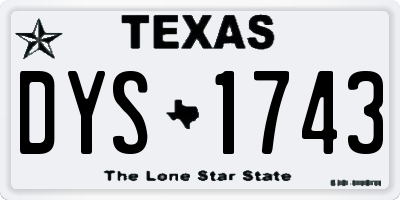 TX license plate DYS1743