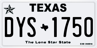 TX license plate DYS1750