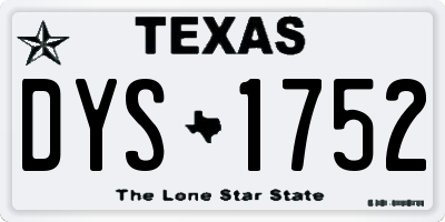 TX license plate DYS1752