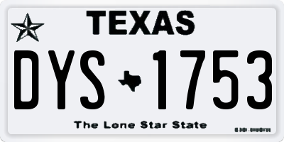 TX license plate DYS1753