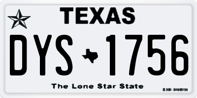 TX license plate DYS1756