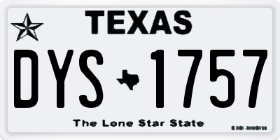 TX license plate DYS1757