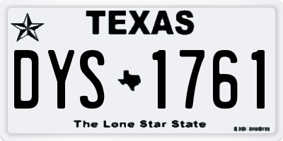TX license plate DYS1761