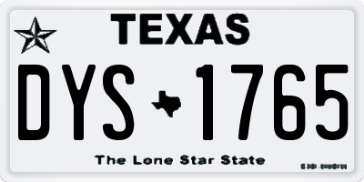 TX license plate DYS1765