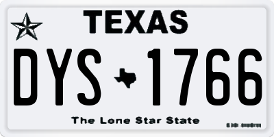 TX license plate DYS1766