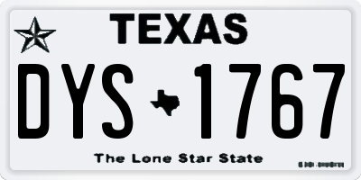 TX license plate DYS1767