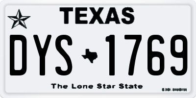 TX license plate DYS1769