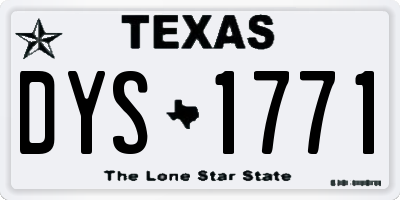 TX license plate DYS1771