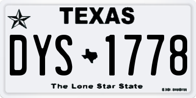 TX license plate DYS1778
