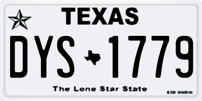 TX license plate DYS1779
