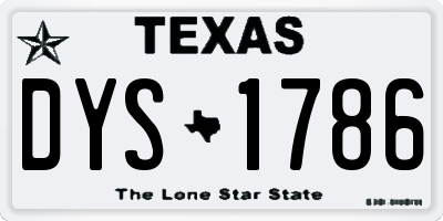 TX license plate DYS1786