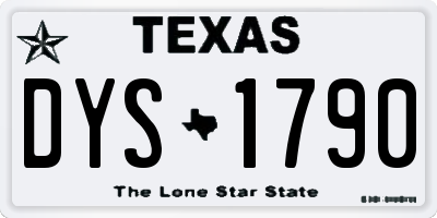 TX license plate DYS1790