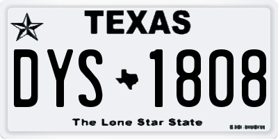 TX license plate DYS1808