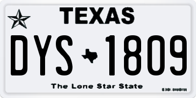 TX license plate DYS1809