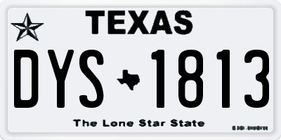 TX license plate DYS1813