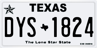 TX license plate DYS1824