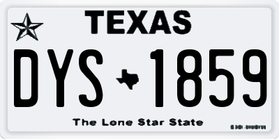 TX license plate DYS1859