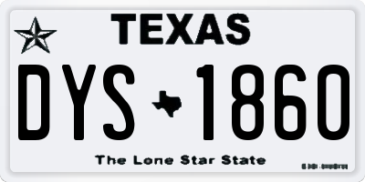 TX license plate DYS1860
