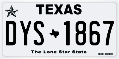 TX license plate DYS1867