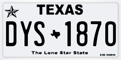 TX license plate DYS1870