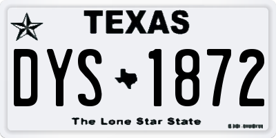 TX license plate DYS1872